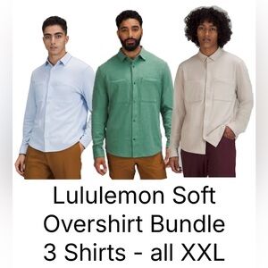 Lululemon Soft Overshirt Bundle - Blue, Green, Cream Size XXL - 3 shirts!